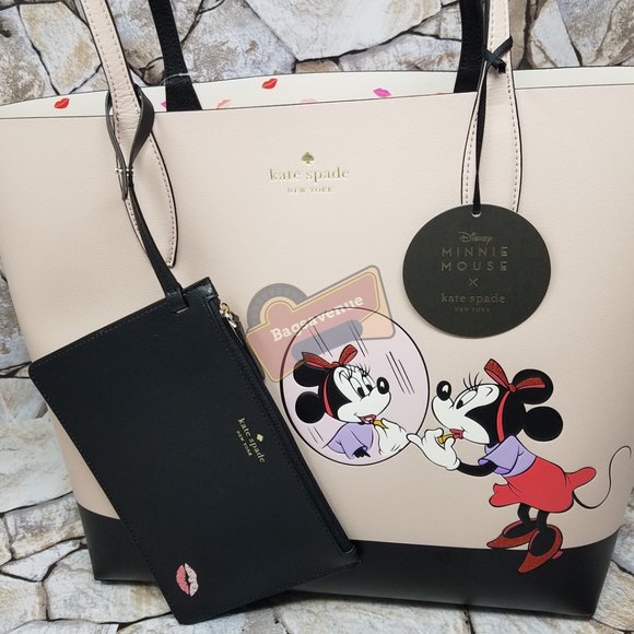#bagsavenue FAST SHIPPING Minnie Mouse Black Reversible Pink Tote Kate Spade - Picture 13 of 16